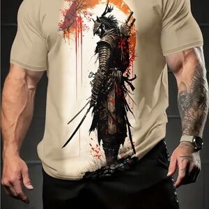 Chinese Laundry Beige Samurai Graphic Tee